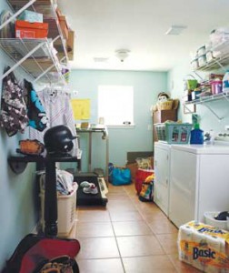Messy laundry room