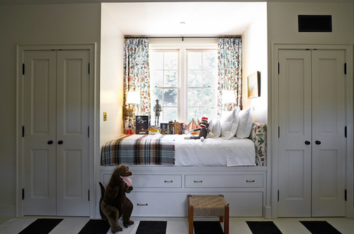 Full sized bed window seat